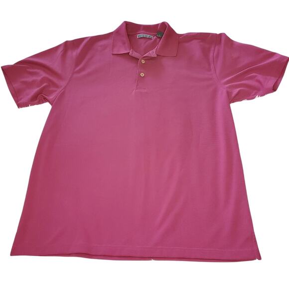 2/$30 Cubavera Polo Shirt Magenta with Pinstripes Size XL Collared Short-sleeved - Picture 1 of 8